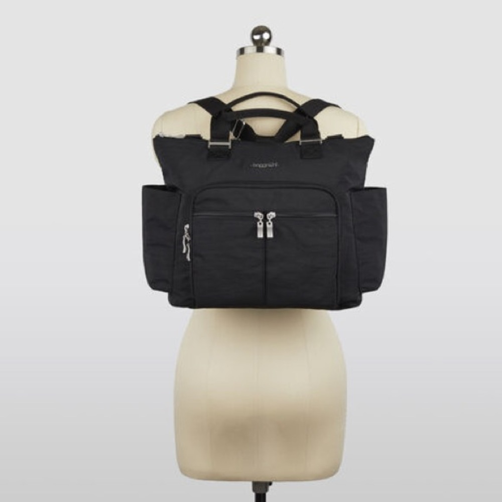 Baggallini Black Convertible Backpack Crossbody Bag Unisex NWOT - Picture 2 of 16